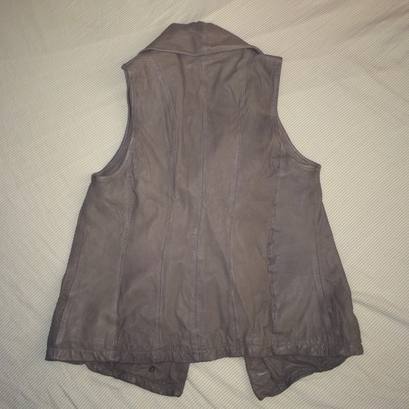 All Saints Kadian Gilet Leather Vest in Taupe - Picture 13 of 14