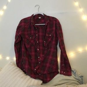 Pink Plaid Button Down