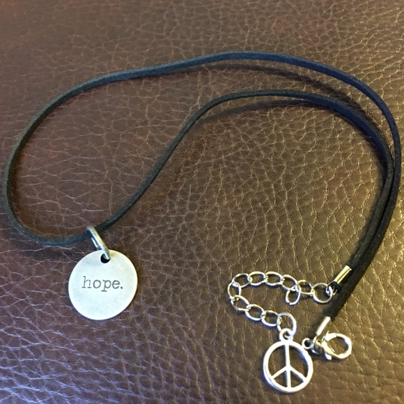 Hope" Black Velvet Necklace - Picture 3 of 3