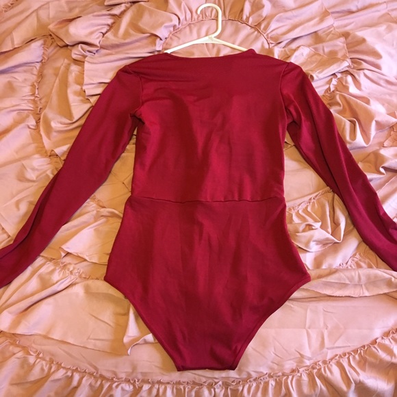 Brand new!! Red/maroon lace up bodysuit ❤️❤️🙌🏼 - Picture 3 of 4