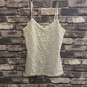 Silver sequin top