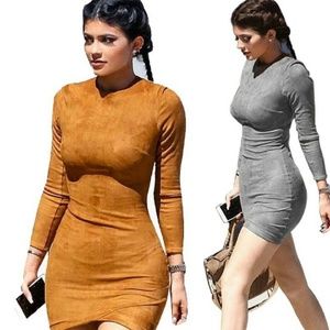 Kylie Jenner long sleeve body con dress
