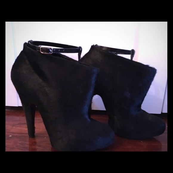 Givenchy Ponyhair ankle boot ,patent ankle closure