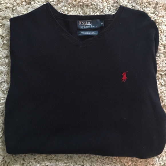 Polo by Ralph Lauren Men's V-neck Black Sweater