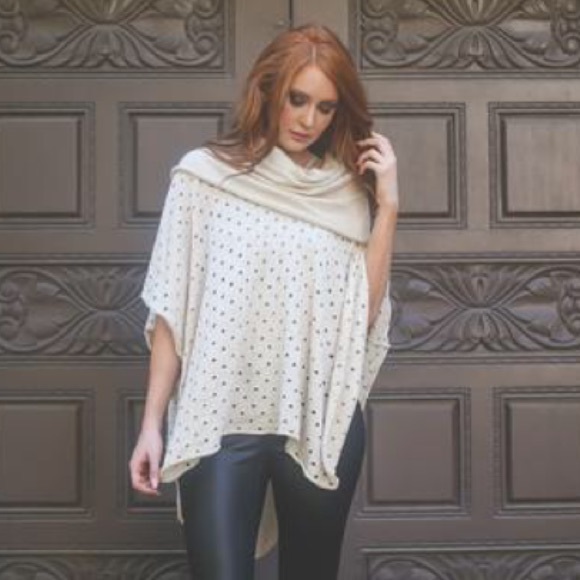 🛍SOLD🛍 GRAY COWL NECK PONCHO - Picture 3 of 4