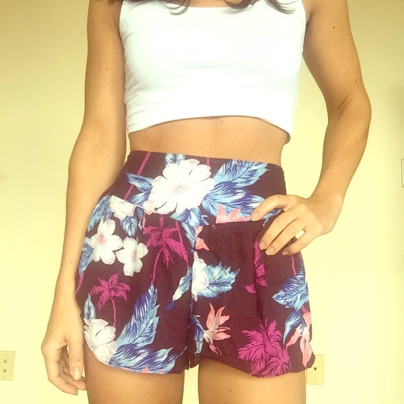 Tropical print shorts