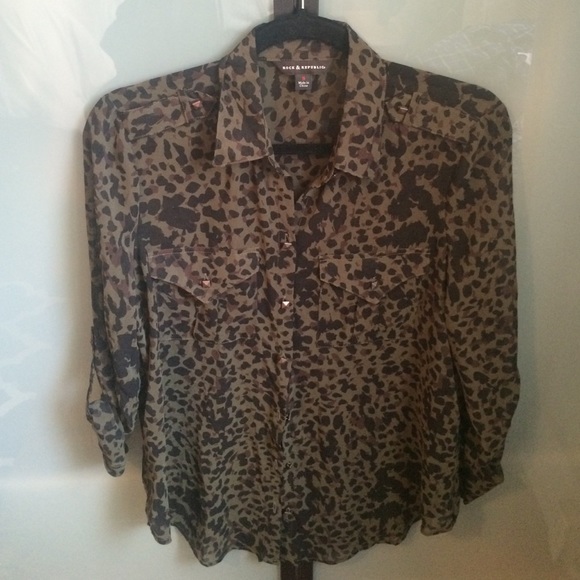 Rock and Republic Leopard Blouse