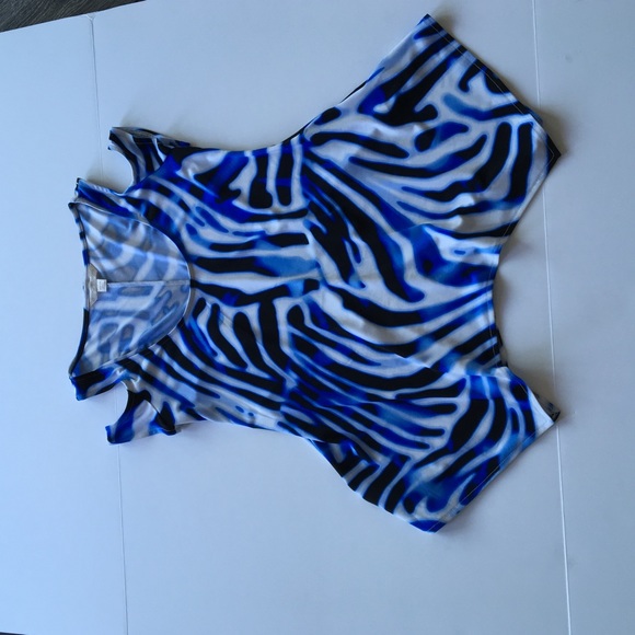 Boston Proper swirly blue XS swing top - Picture 2 of 4