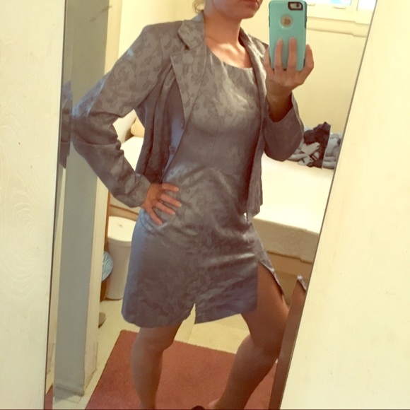 Classic Silver Two Piece Dress Suit