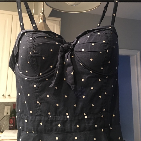 ⭐️Final price⭐️Cute navy dress w/ white polka dots - Picture 2 of 4