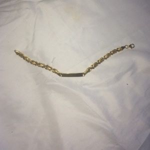 Baby/toddler XO 14K gold name plate bracelet