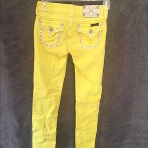 Girls Lemon Yellow Miss Me Jeans