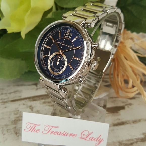 Michael Kors Accessories - SOLD Michael Kors Sawyer glitz watch MK6224 silver