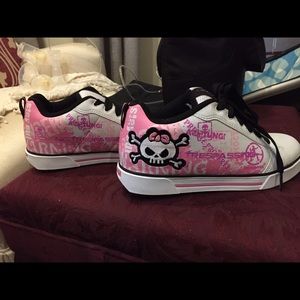 Women's Heelys - size 8 pink, white & black