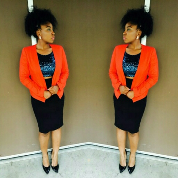 Forever 21 Orange Blazer - Picture 1 of 3