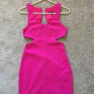 Hot pink express cut out dress size 2