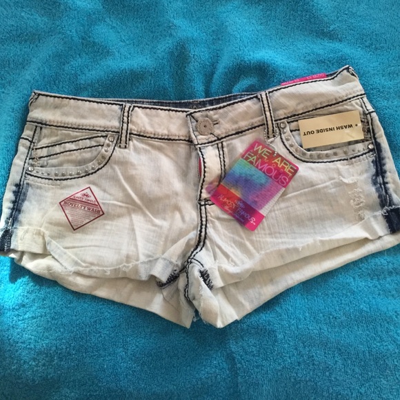 Almost Famous stone washed denim shorts
