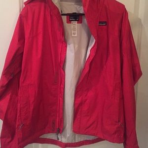 Red Patagonia Rain Coat