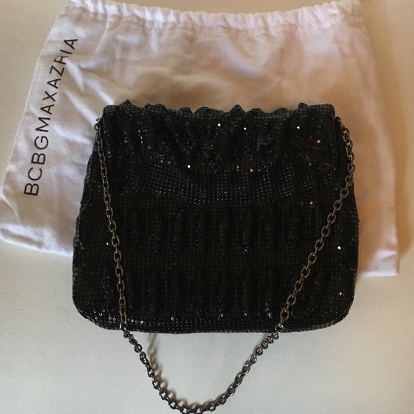 BCBG Max Azria Black Sequin small evening bag