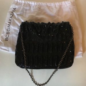 BCBG Max Azria Black Sequin small evening bag