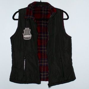 NWT Black & Flannel reversible vest