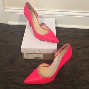 Jessica Simpson Claudette Laser Pink Reptile