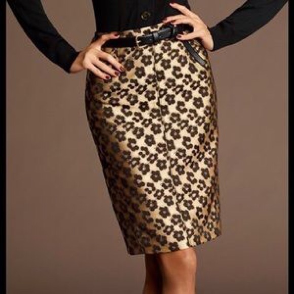Ann Taylor Leopard Floral Skirt