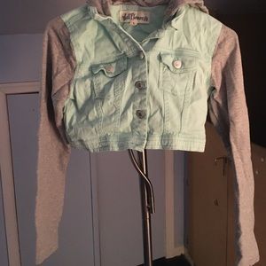 Half jacket mint green and gray