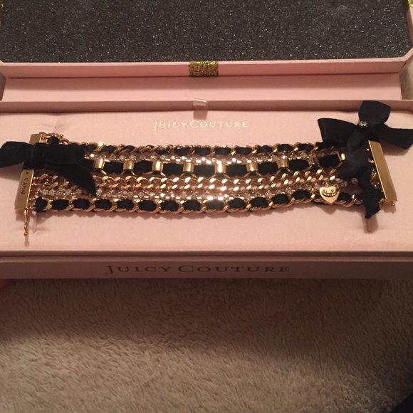 Juicy couture black & gold multi chain bracelet