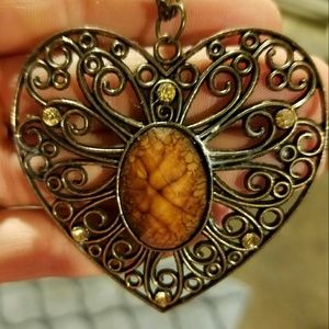 Charming Charlie Long Heart Necklace