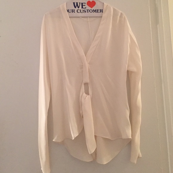 White silk Zara top