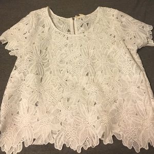 White lace sheer top