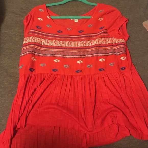 Coral American eagle peplum top