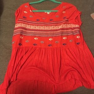 Coral American eagle peplum top