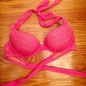 Crochet Halter PushUp Bathingsuit Top 35.0"