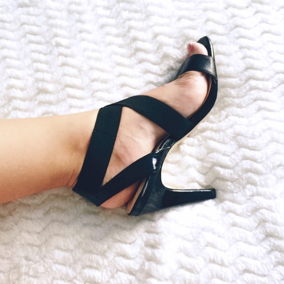 Calvin Klein Black Caged Heels