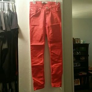 Coral Levi skinny jeans