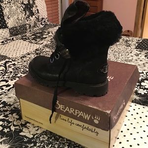 Worn once!!! Bear paw lace up Kayla combat boots!!