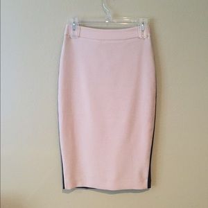 Pale pink Bebe midi skirt-high waist two tone