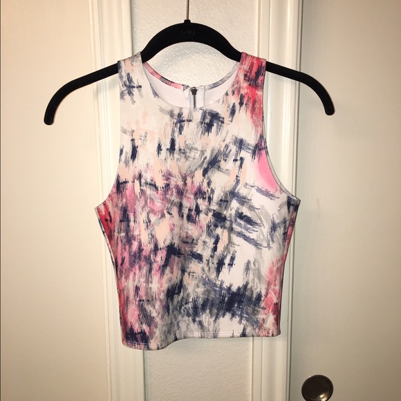 A&F Printed Neoprene Crop Top