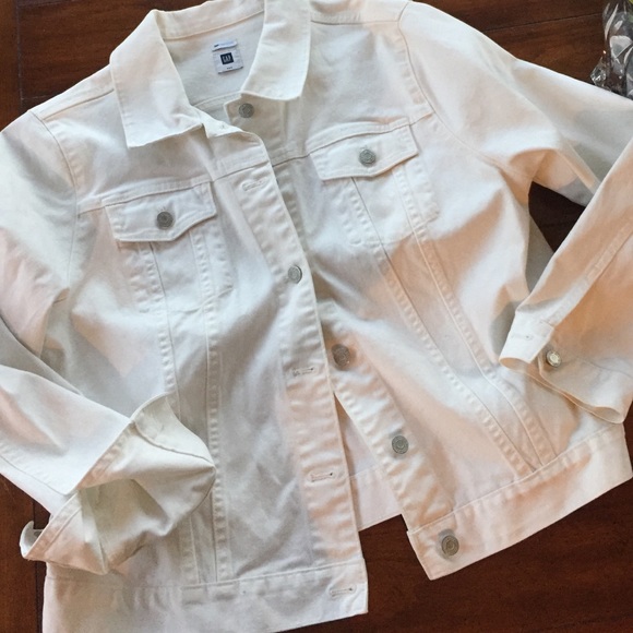 GAP Jackets & Blazers - FINAL SALE GAP AWESOME WHITE JEAN JACKET EUC XXL