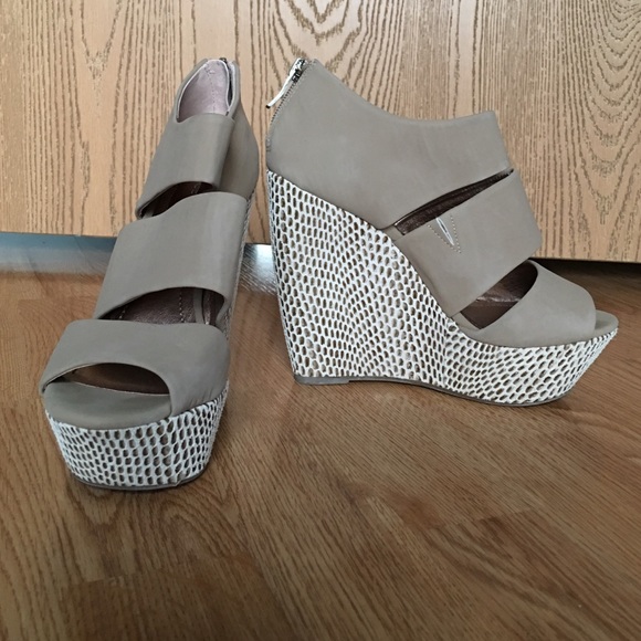 BCBGeneration Snakeskin Wedges