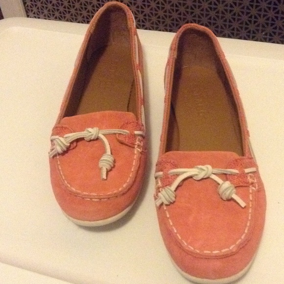 Sebago orange suede flats
