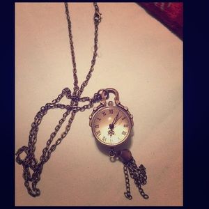 Bronze Clock Necklace
