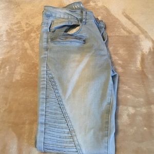 Cotton light denim skinny jeans