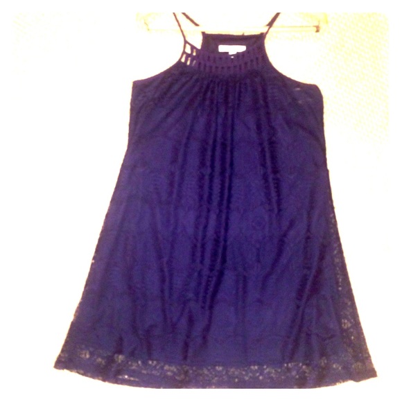 Navy, halter crochet sundress