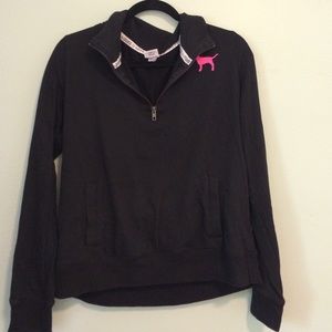 Black and pink quarter zip VS jacket