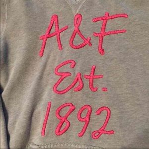 Grey and Pink Abercrombie and Fitch Hoodie