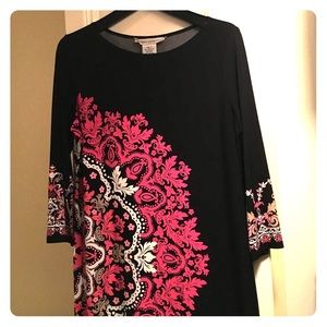 Maggy London "Retro" Black & Pink Print Dress