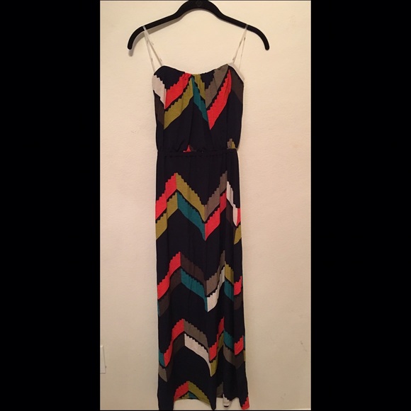 Pattern strapless maxi dress